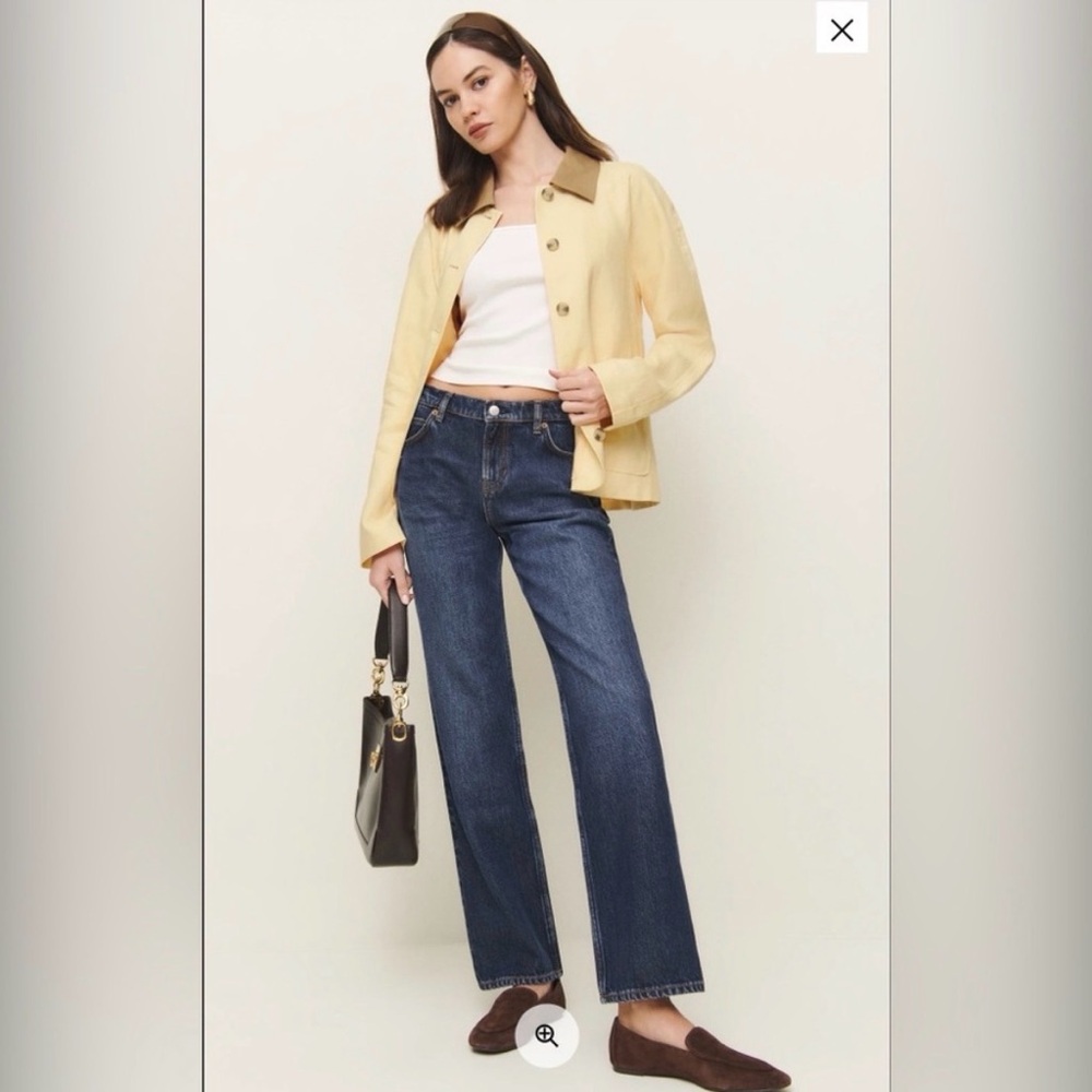 Reformation Lila Linen Jacket In Parmesan Size M Oversized NWT - Picture 9 of 9